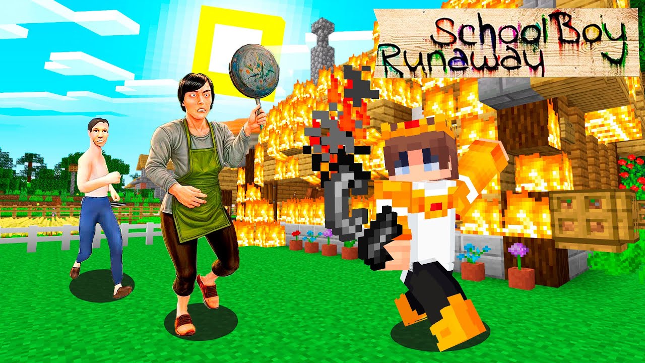 МЕН ЗҰЛЫМ АТА АНАМНЫҢ ҮЙІН ӨРТЕП ЖБЕРДІМ! Schoolboy runway  қазақша  майнкрафт казакша айсеи