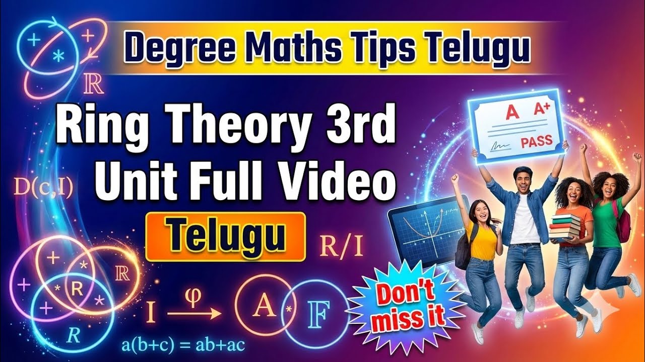 Ring theory unit 3 Full video in telugu 🎉🎉 ll Important questions Don't miss it 