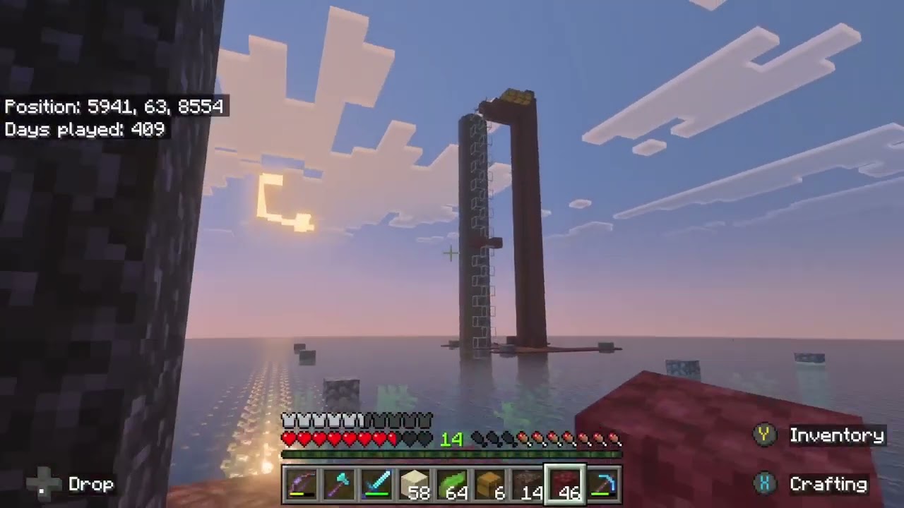 I'm building a Minecraft Forever World - Guardian Farm and Laying out the Mega Base (Day 420+)