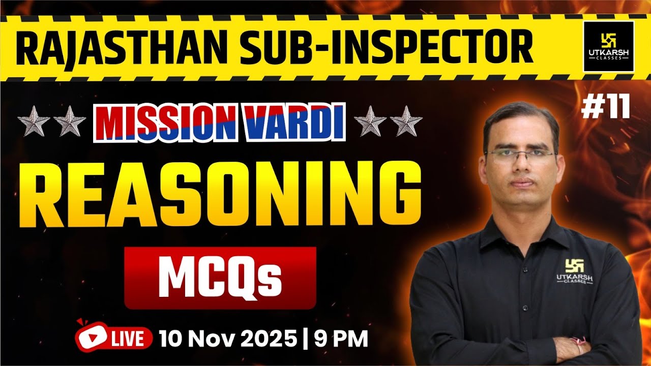 Rajasthan Sub Inspector 2025 | Rajasthan SI Reasoning MCQs Class | Reasoning By Dinesh Sir