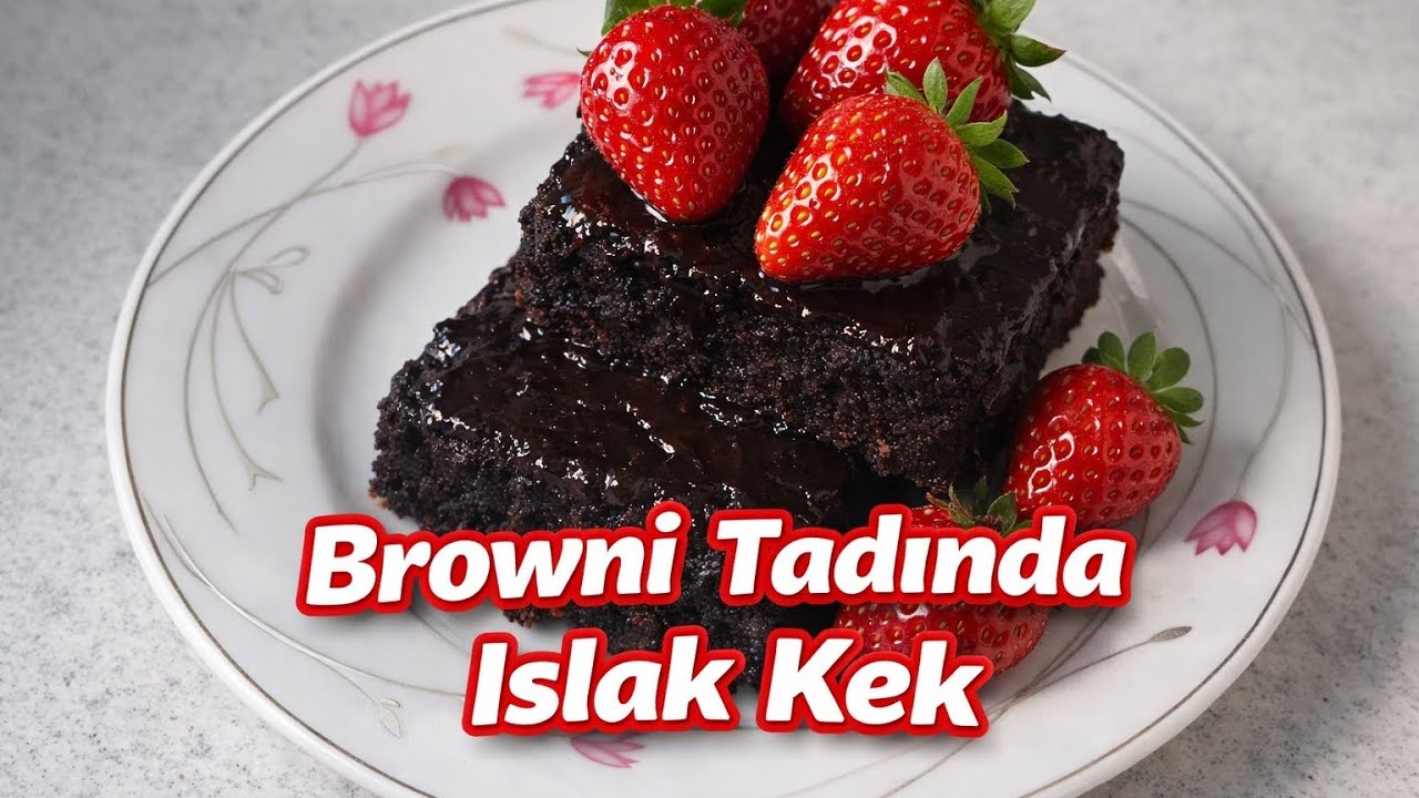 Fırından Çıkar Çıkmaz Bitiyor!😋 Browni Tadında Islak Kek 🍰😋🍓