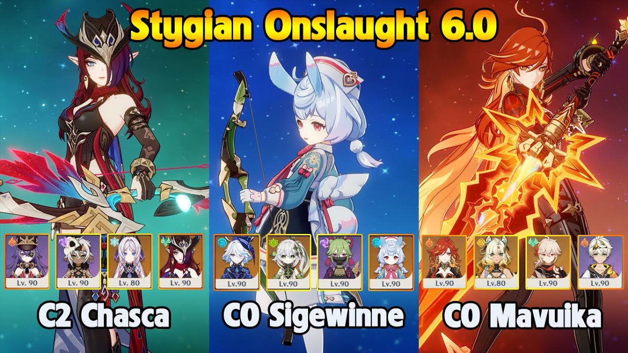 Stygian Onslaught 6.0 Fearless C2 Chasca - C0 Sigewinne - C0 Mavuika Without Electro