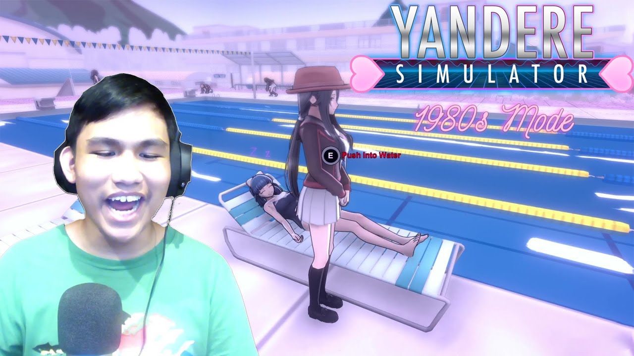 Pushing Ritsuko Into A Pool of WATER - Yandere Simulator 1980s