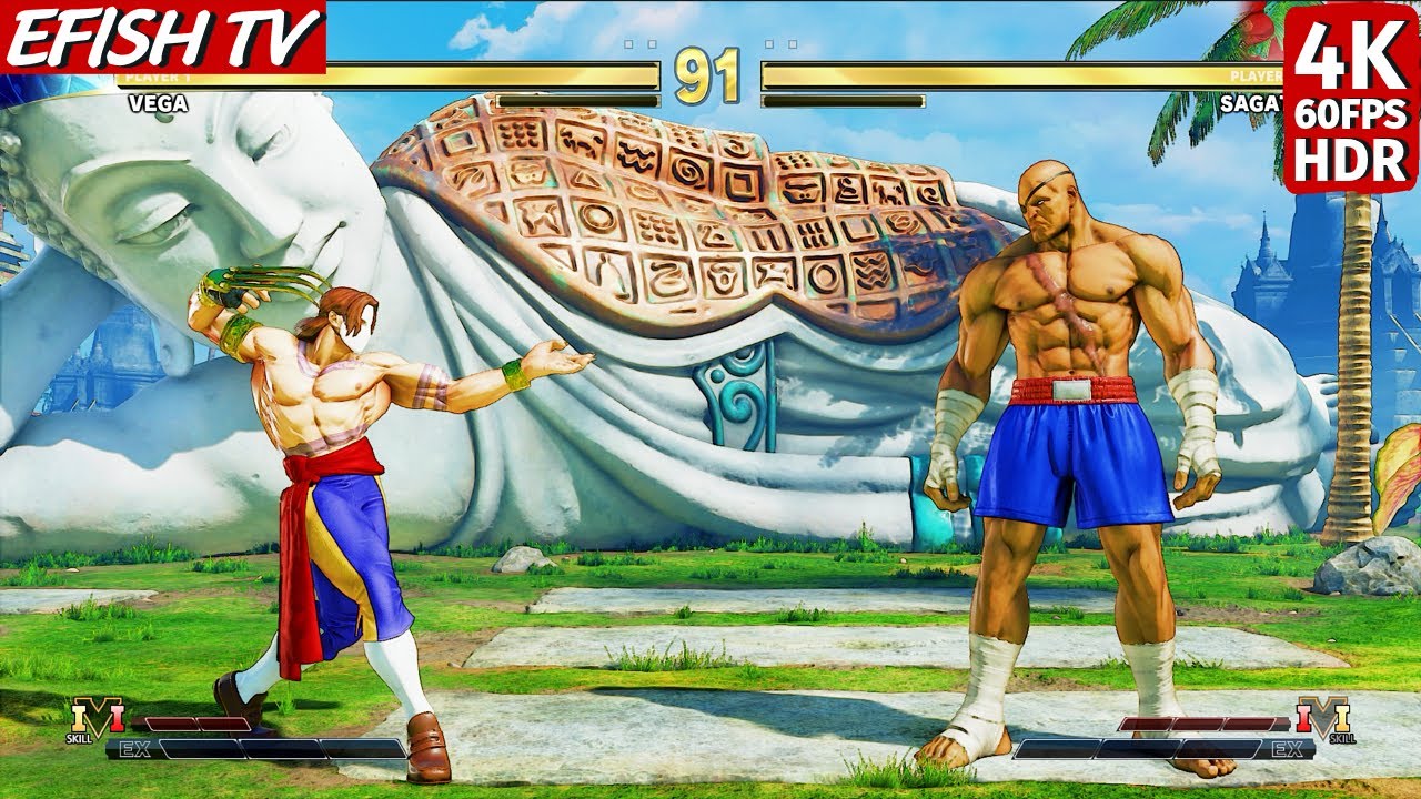 Vega vs Sagat (Hardest AI) - Street Fighter V