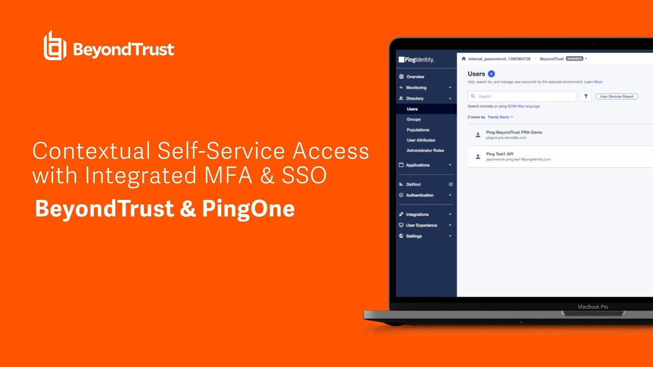 Advanced Application Access Authentication with BeyondTrust Insights + PingOne SSO