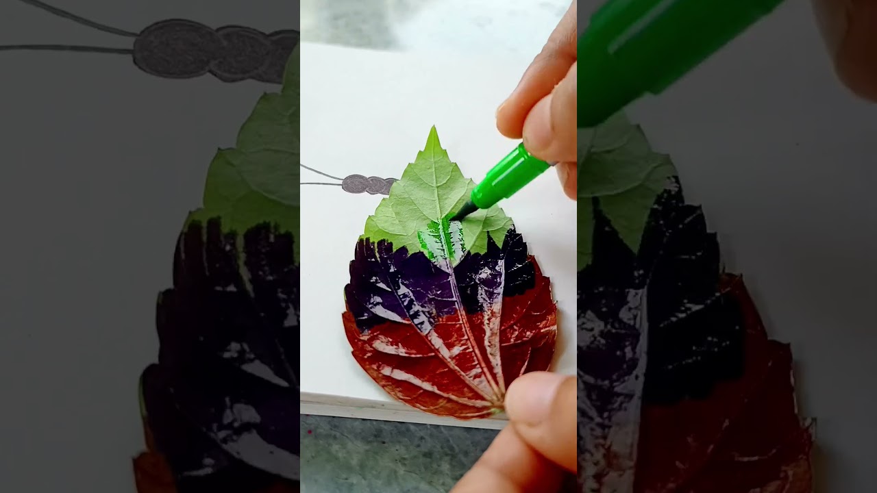 Butterfly  🦋 leaf 🍀 art 🎨 easy leaf art 🦋 for beginners &hearts;️#shorts #leafart #butterfly  @pen.pencils