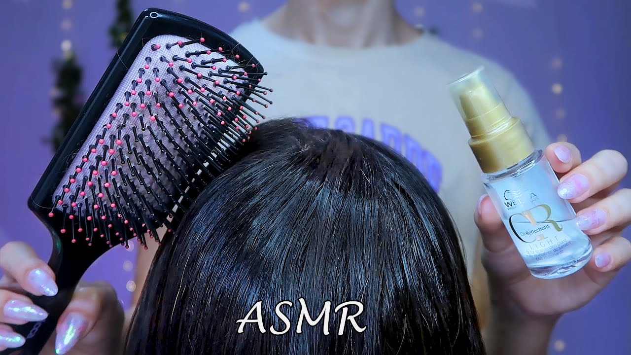 ASMR Escova de cabelo calmante e cuidados com o couro cabeludo ✨