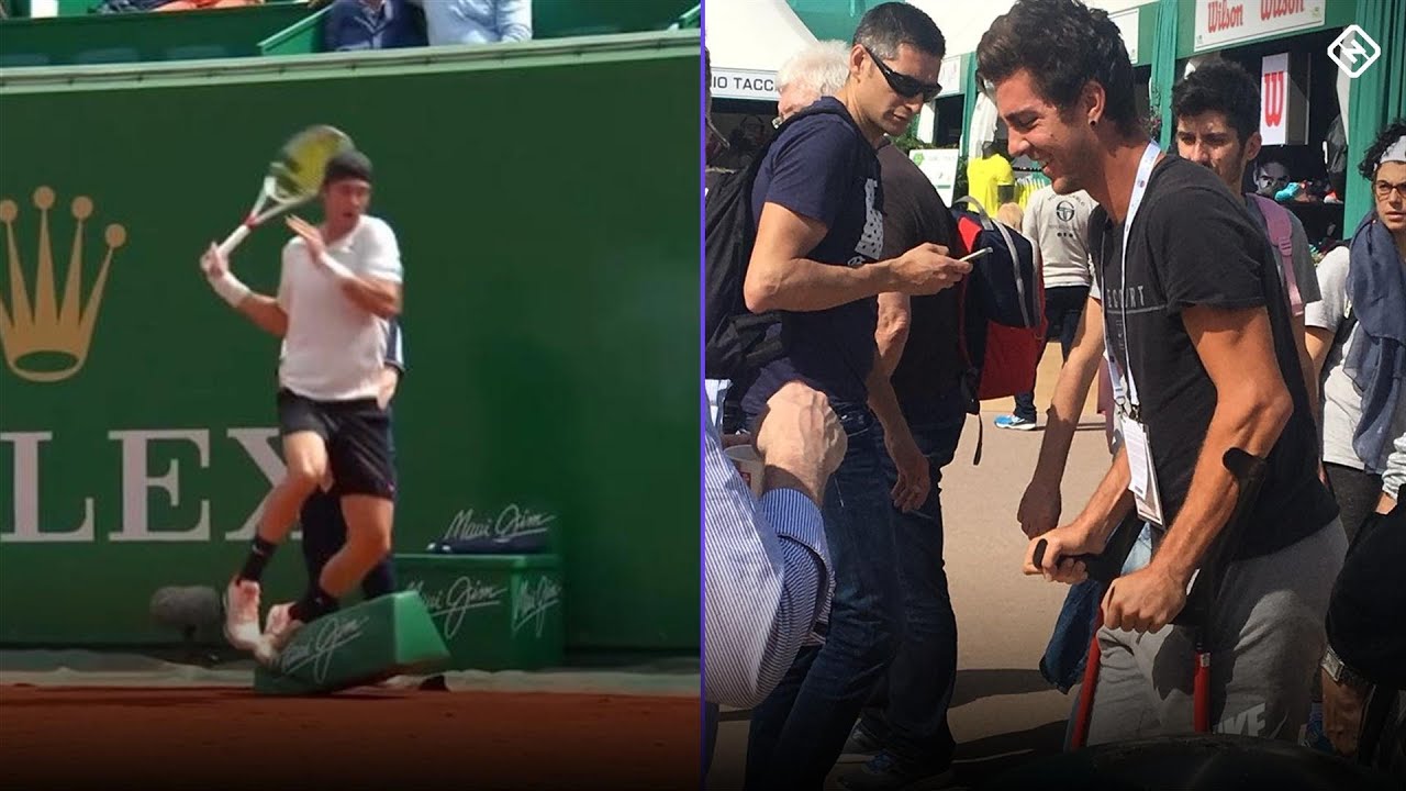 Thanasi Kokkinakis in crutches after freak accident at Monte Carlo Masters