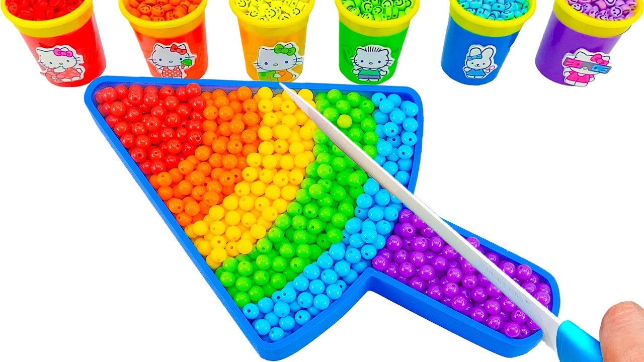 Satisfying Video | How To Make Rainbow Triangle Ice Cream With Mixing Beads Cutting ASMR