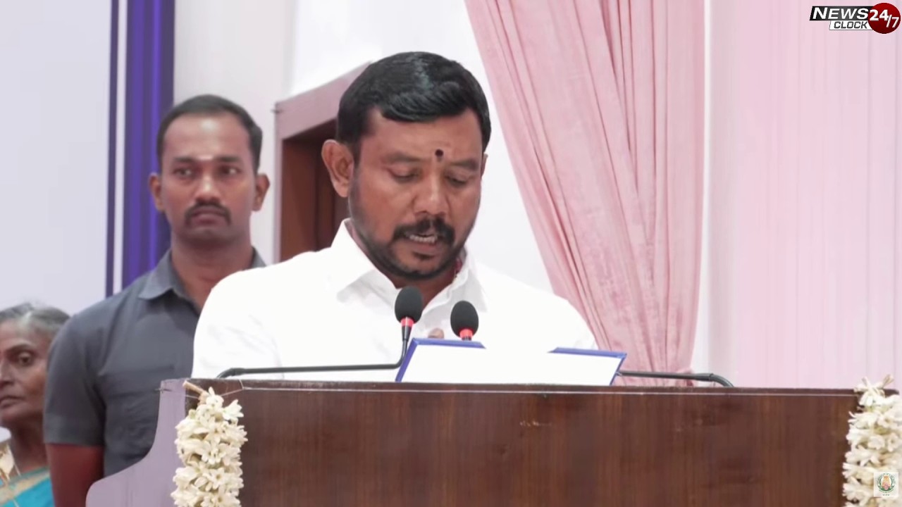 Sampathkumar  as Minister | சம்பத் குமார் அமைச்சராக பதவியேற்றார்! | TVK Ministers Swearing