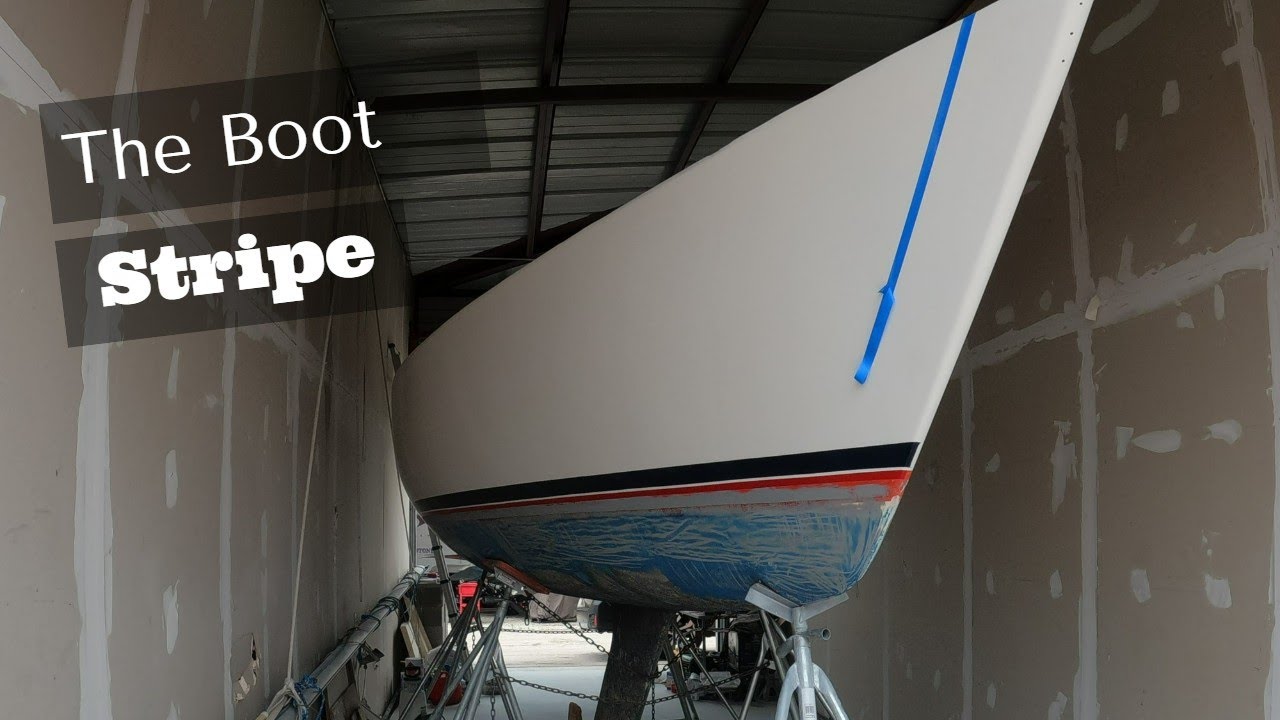 Sailboat Refit #16- Adding the Boot Stripes & moving the boat over.