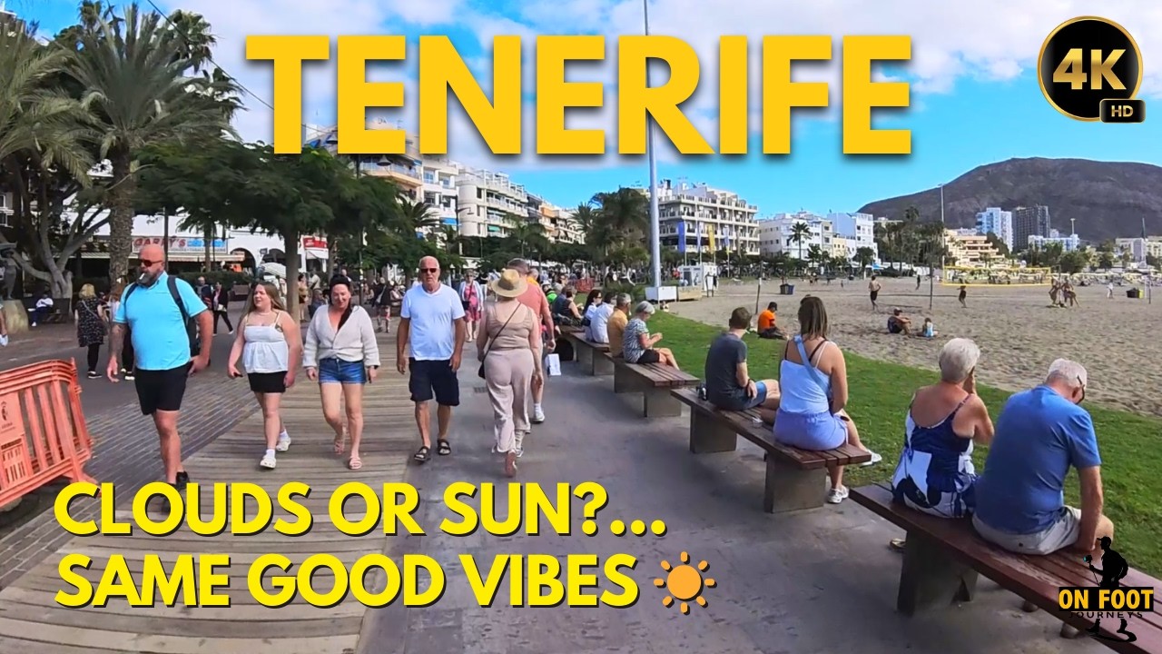 Tenerife - January 15, Rain in the North 🌧, Sunshine in the South 🌞Los Cristianos Walk 4K