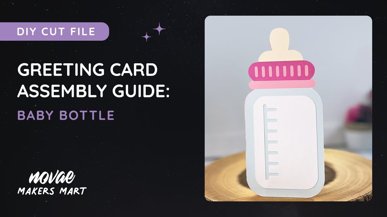 Baby Shower Card | Baby Bottle Card Cut File