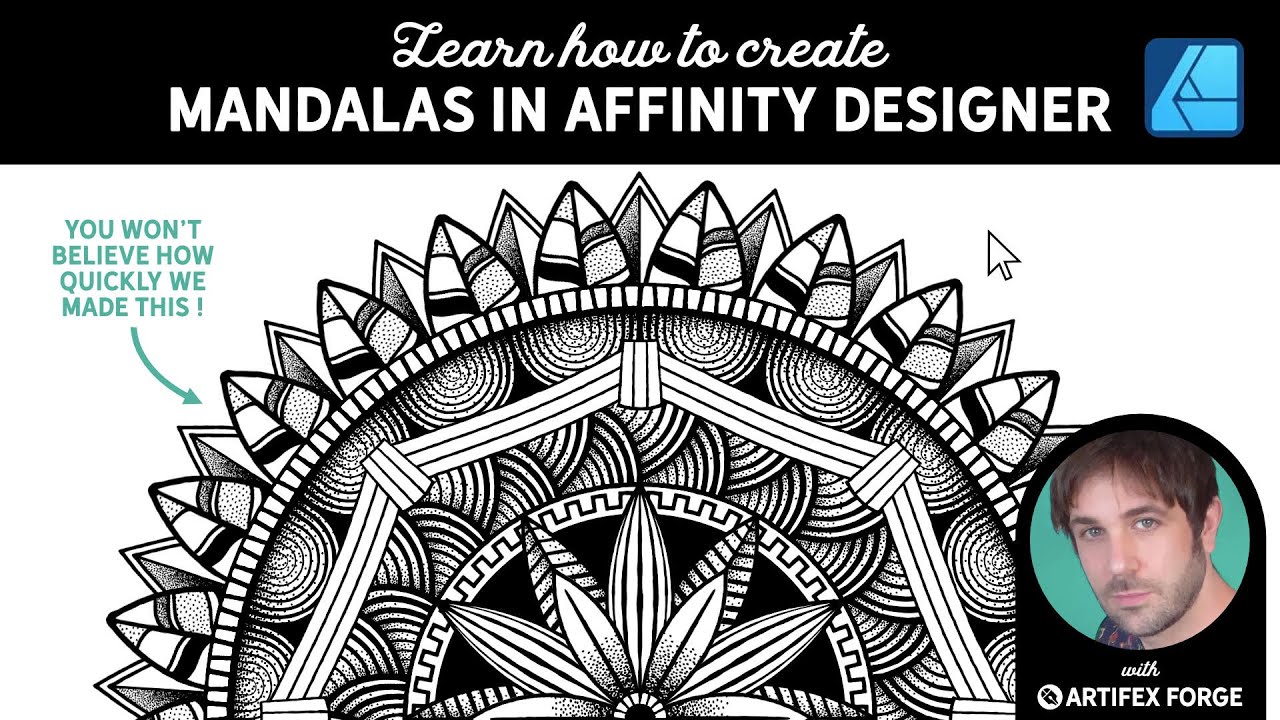 Make Zentangle Mandalas in Affinity Designer | Affinity Mandala Tutorial