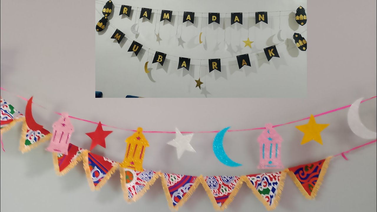 3ثلاث افكار روعه لزينه رمضان بالفوم وقماش الخياميه والورق تعالي زيني بيتك بمنتهي السهوله 