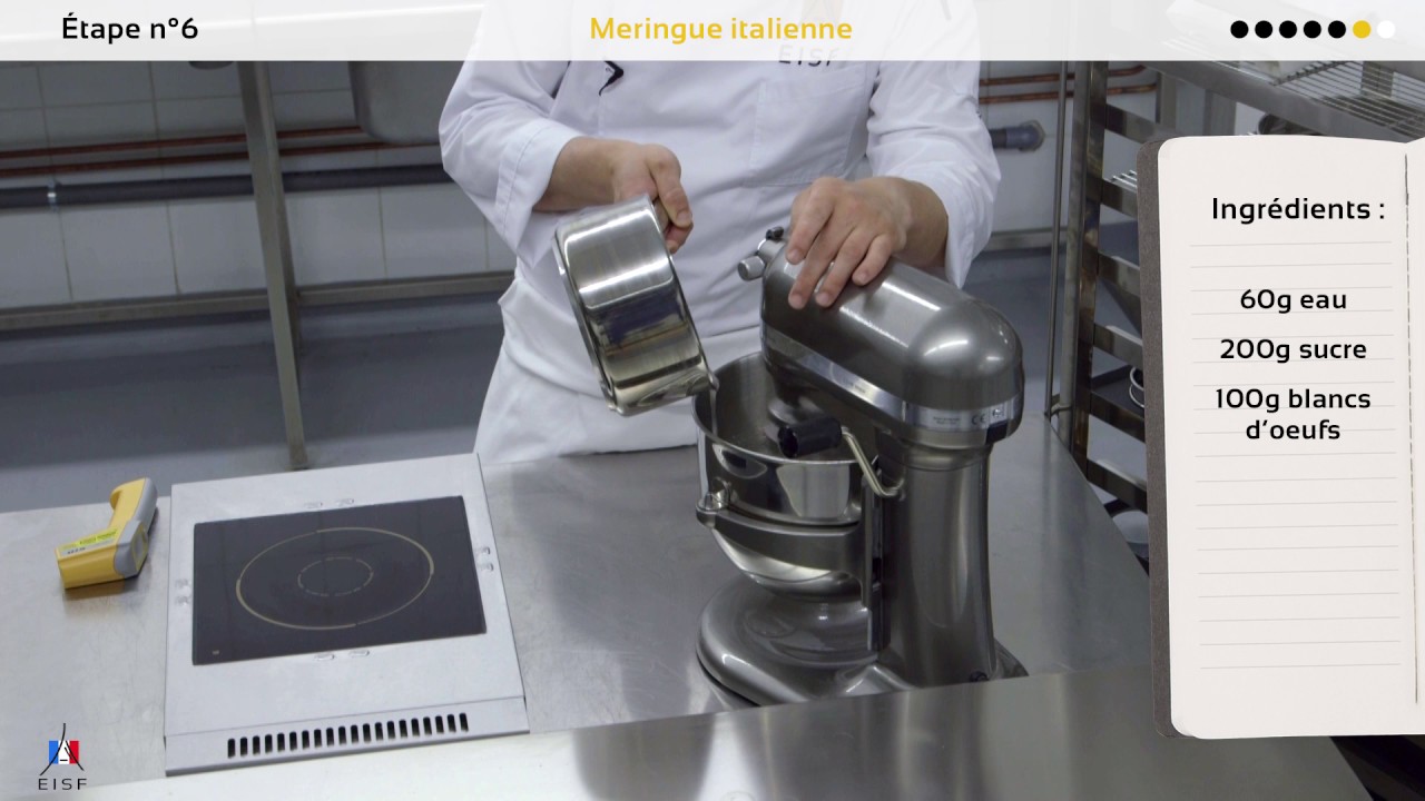 Meringue italienne - Extrait recette de l'EISF tarte citron pour le CAP pâtissier