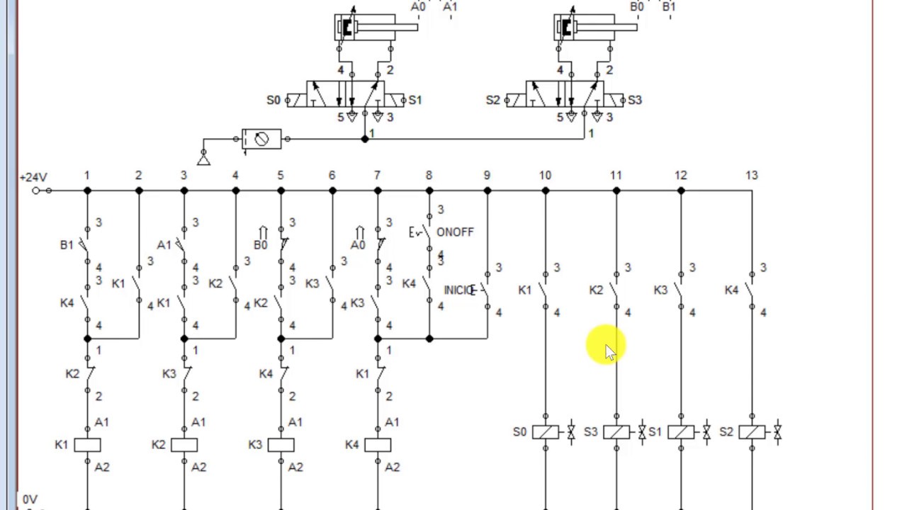 secuencia fluidsim ELECTRONEUMATICA A+, B-, A-, B+