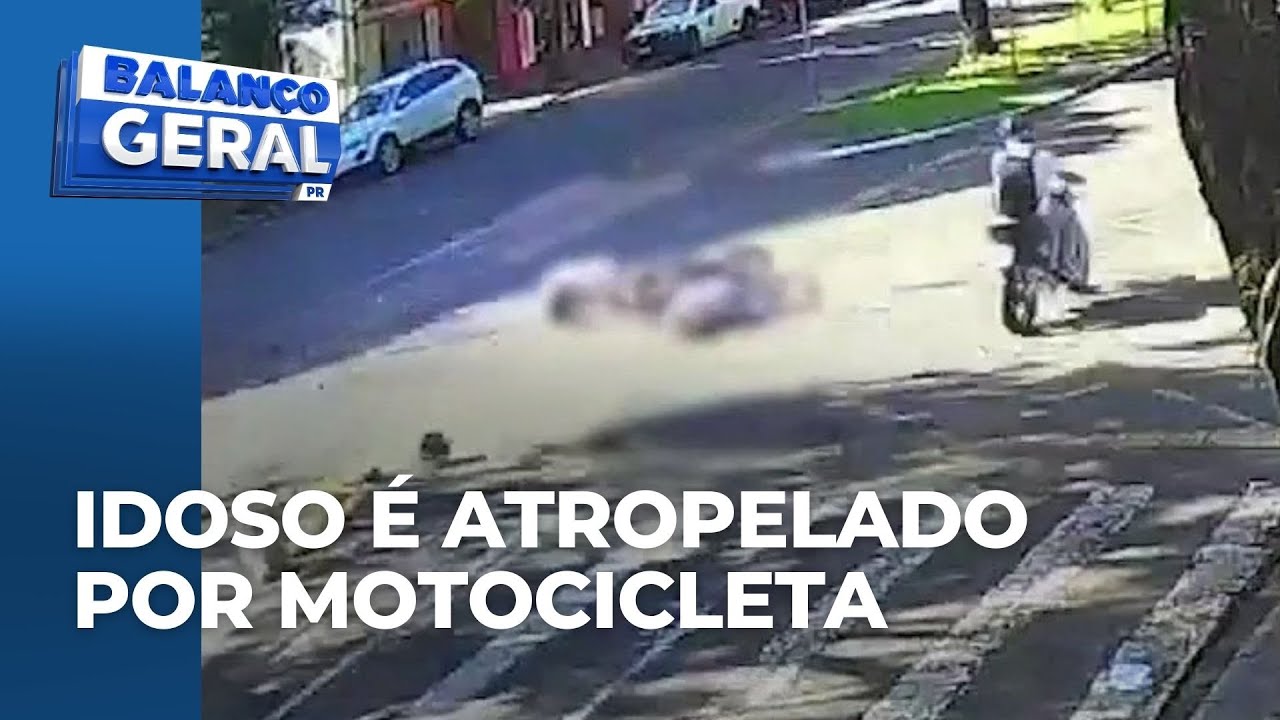 Idoso de 84 anos é atropelado por moto a faixa de pedestre em Maringá