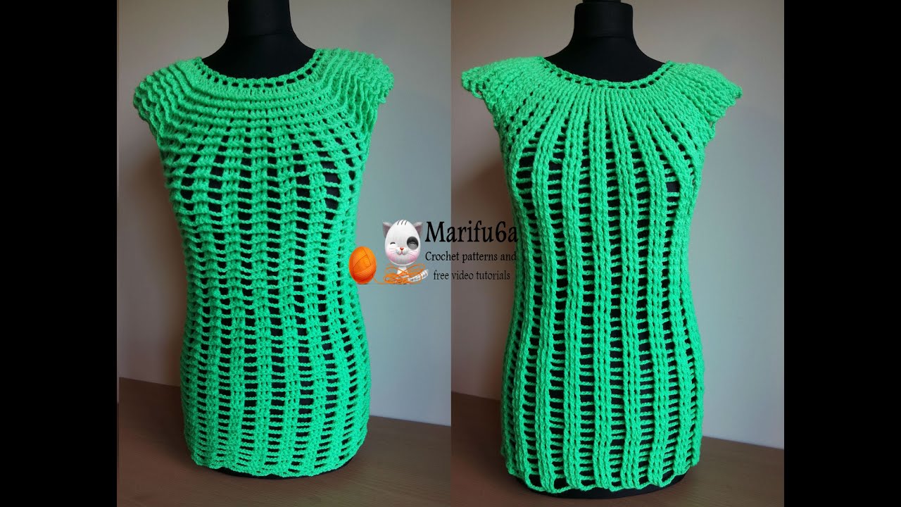How to crochet easy two side top tunicby marifu6a