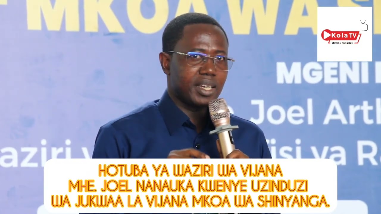 UTANGULIZI: SEHEMU YA HOTUBA YA WAZIRI WA VIJANA MHE. NANAUKA MKOA WA SHINYANGA.