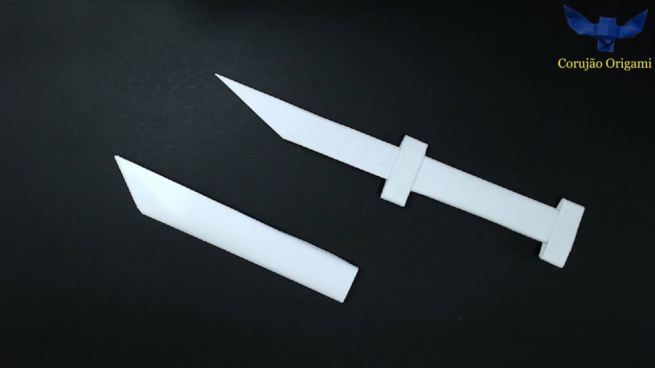Como fazer Origami ADAGA COM BAINHA rápido e fácil - tutoriais - DIY