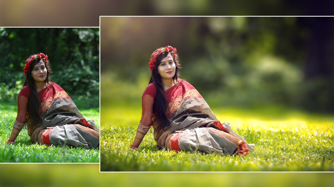 Photoshop Tutorial : How To Edit Outdoor Portrait ( Blur Background and Soft Light Effect )