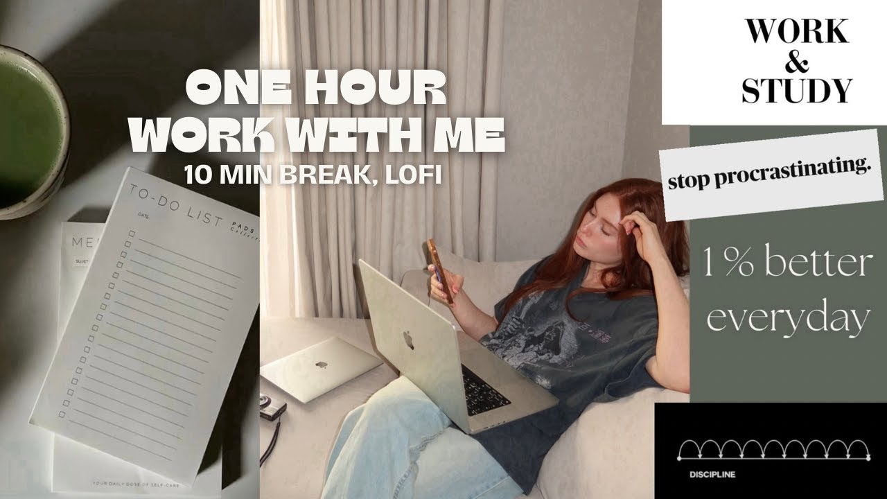 1-hour work with me | real-time, productive, relaxing lofi