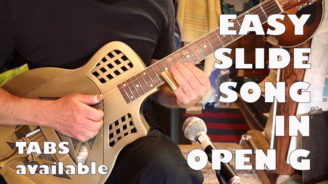 Easy Slide Guitar Song in Open G (Straight Time) TABS + VIDEO LESSON available