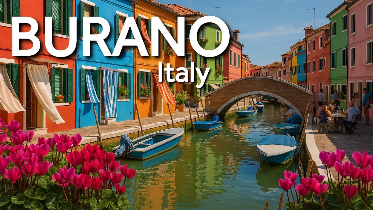 Italy ,Burano 🌈 -The most Colorful Island in the Venetian Lagoon 4K Video