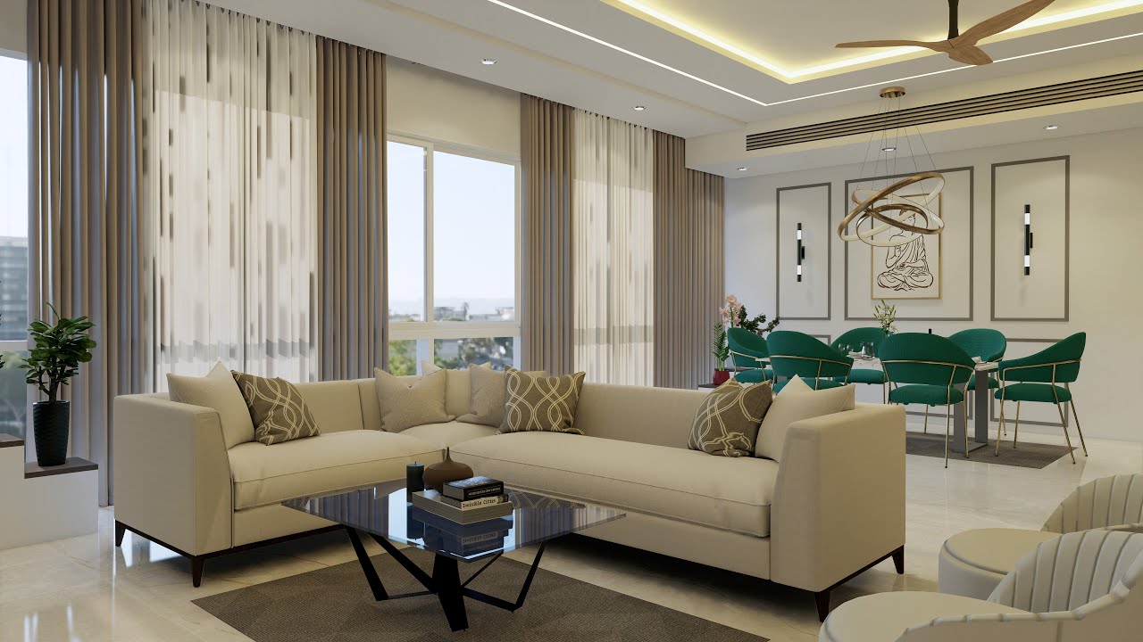 4BHK MODERN FLAT INTERIOR TOUR | INTERIOR DESIGN | 3D ANIMATION #interiordesign #4bhk