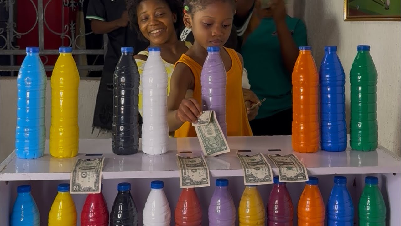 HOW TO MATCH THIS VERY FUNNY & ENTERTAINING 12 BOTTLE  COLOR CHALLENGE - BEST FAMILY GAME SHOW 