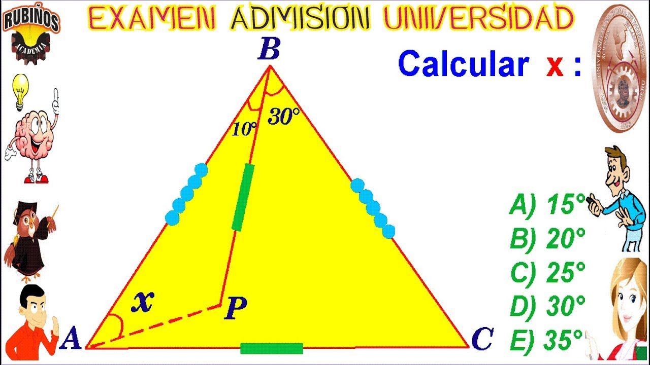 Examen UNI Admisión Universidad de Ingeniería Congruencia de Triángulos solucionario