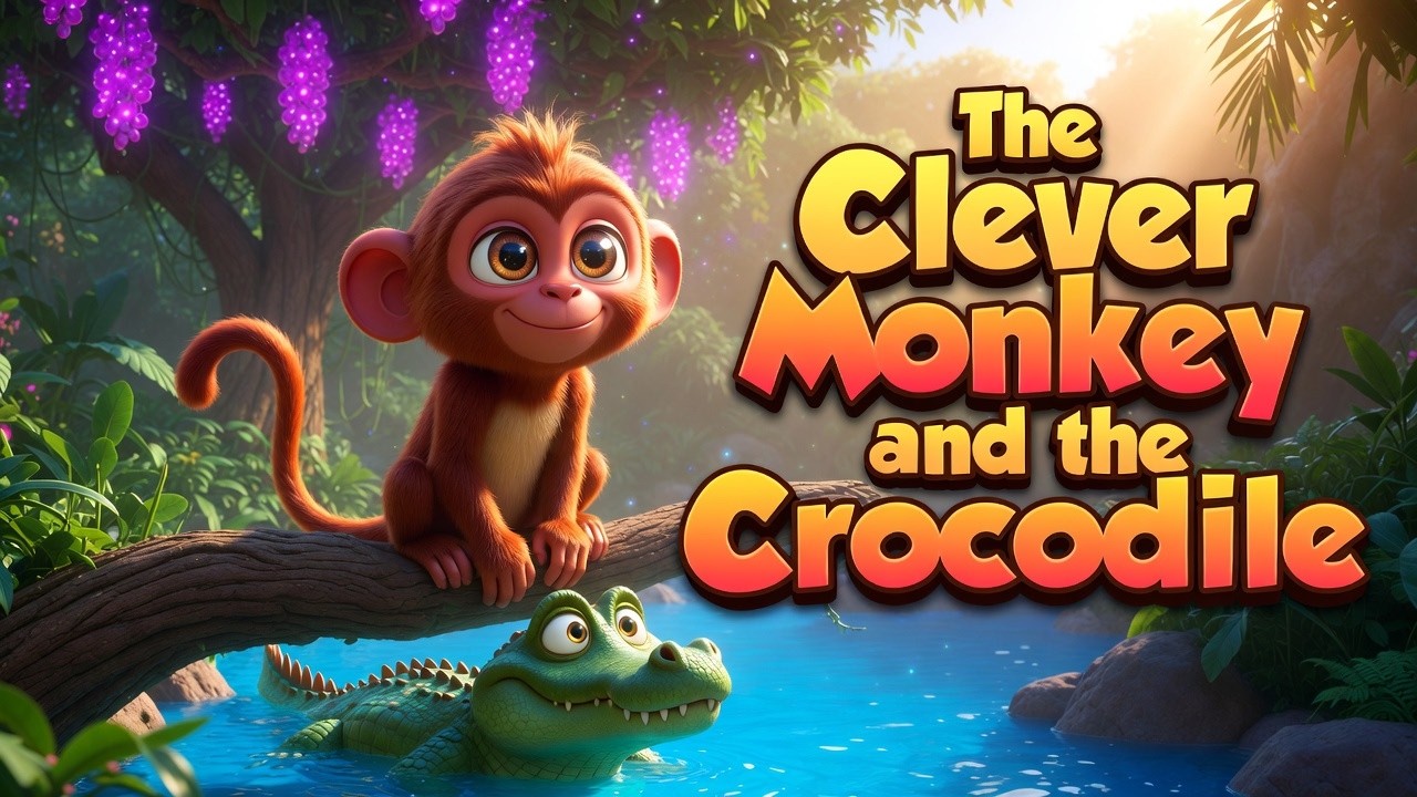 The Clever Monkey and the Crocodile – A Classic Moral Story for Kids