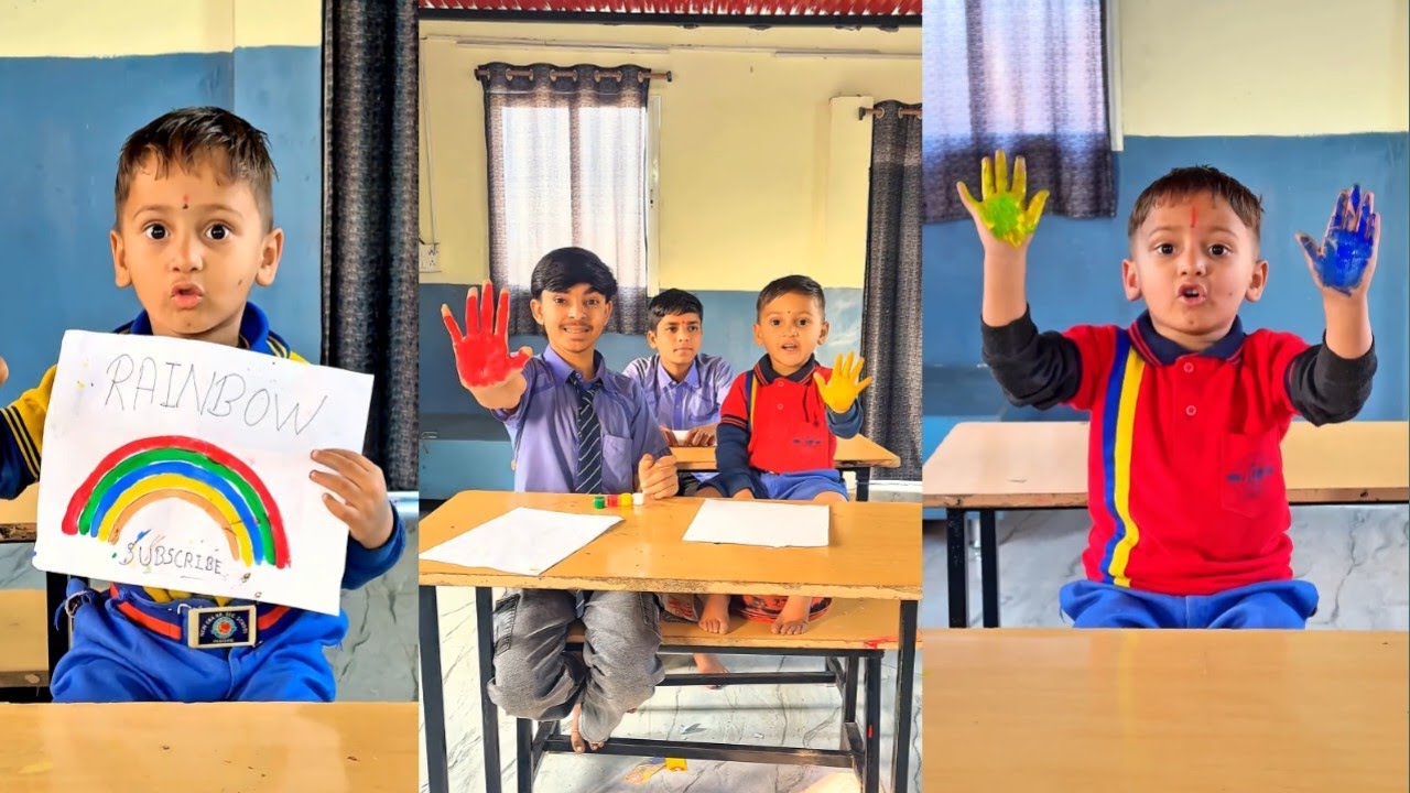 Penting Competition In School || स्कूल में पेंटिंग कॉम्पीटिशन || #painting #red #blue #green #banku 
