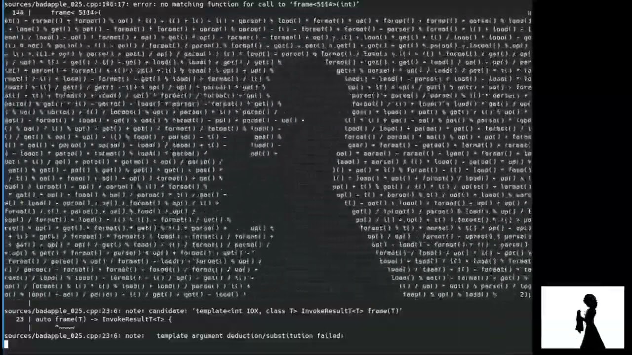 Bad Apple!! in the biggest pain of C++