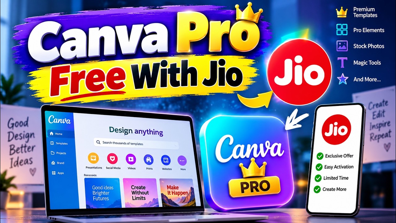 Как получить бесплатную подписку Canva Pro с Jio | Бесплатная подписка Canva Pro