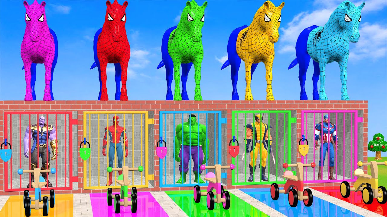 Long Slide Game with Cow Elephant Gorilla Hippopotamus Tiger 3d Animal Game Funny 3d Animals