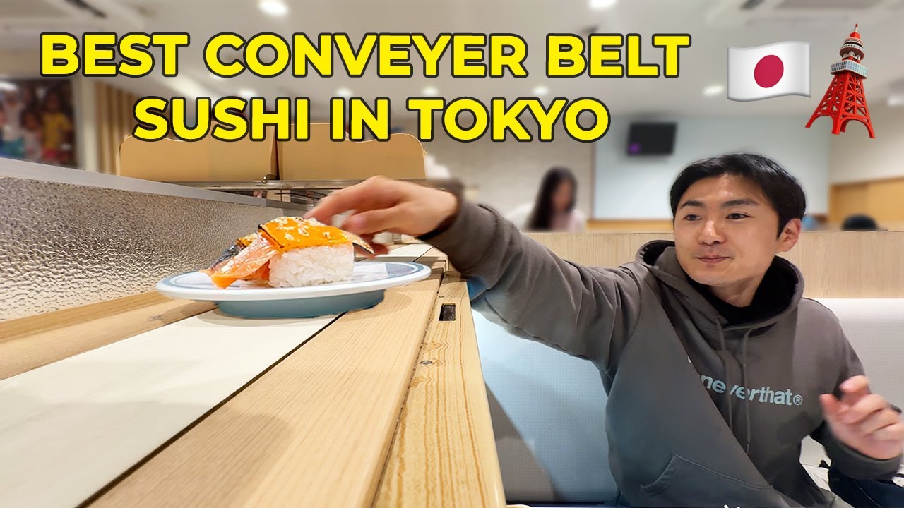 The Best Conveyer Belt Sushi in Tokyo! 🍣  Who Can Eat The Most at Hama Sushi? 🗼