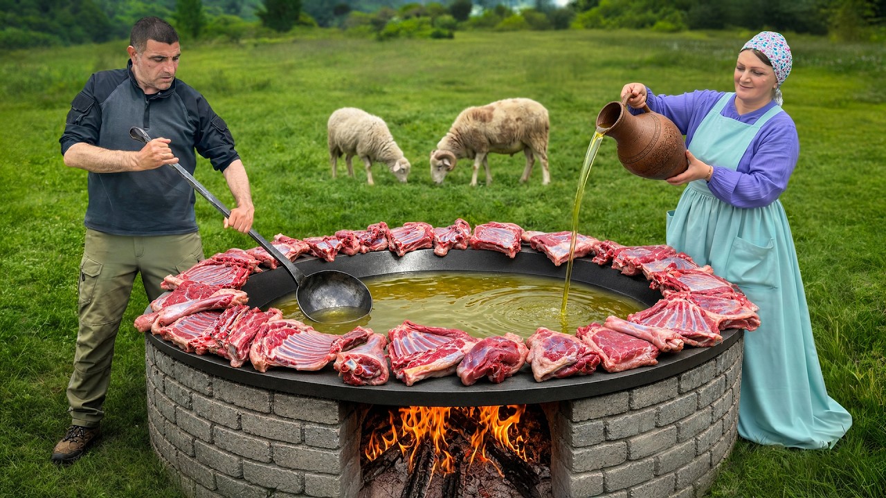 Cooking A Massive Lamb Pilaf For a Mountain Village Feast!