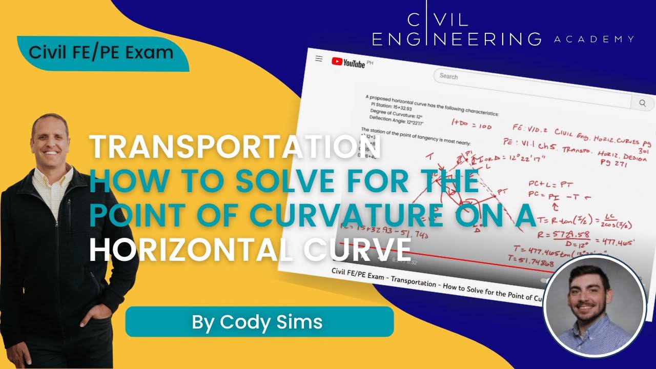 Civil FE/PE Exam - Transportation - How to Solve for the Point of Curvature on a Horizontal Curve