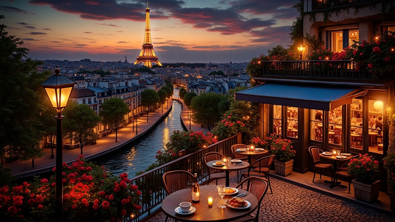 Paris Night Jazz in Perfect Coffee Space | Under the City’s Soft Glow & Chill Jazz for a Slow Night