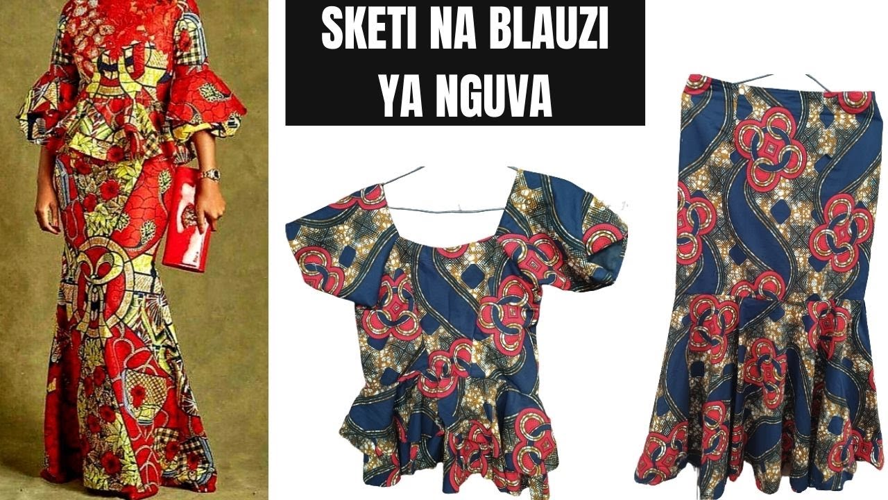 JINSI YA KUKATA SKETI NA BLAUZI YA NGUVA, MSHONO WA NGUVA 🧜