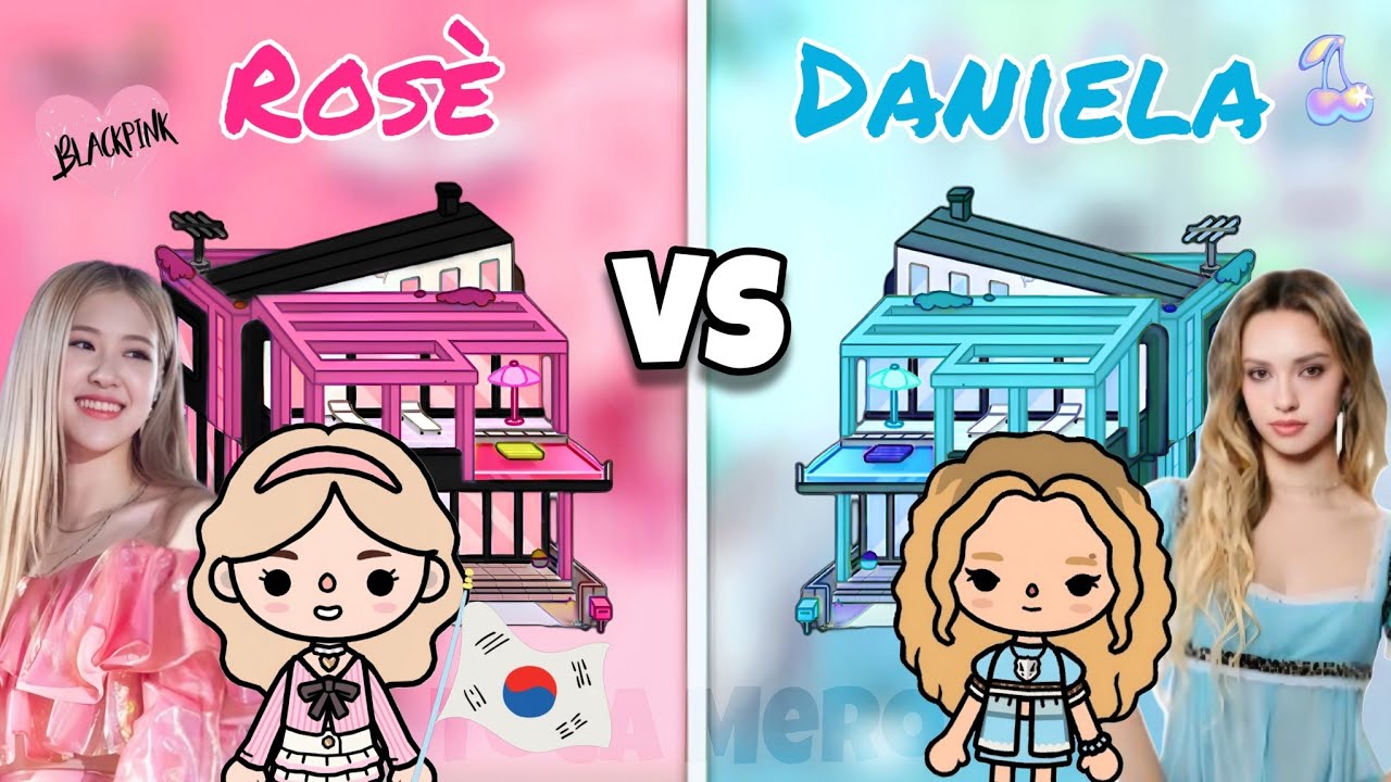 Rosé Blackpink vs Katseye Daniela | cute modern mansion makeover 😍 [ Full toca house gameplay ]