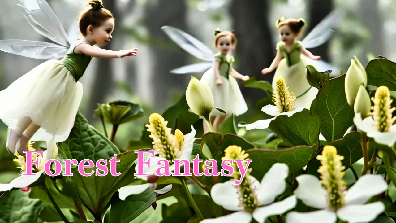 Houttuynia cordata Flowers Blooming in the Forest Shade | Quiet Spring Forest | Relaxing Nature