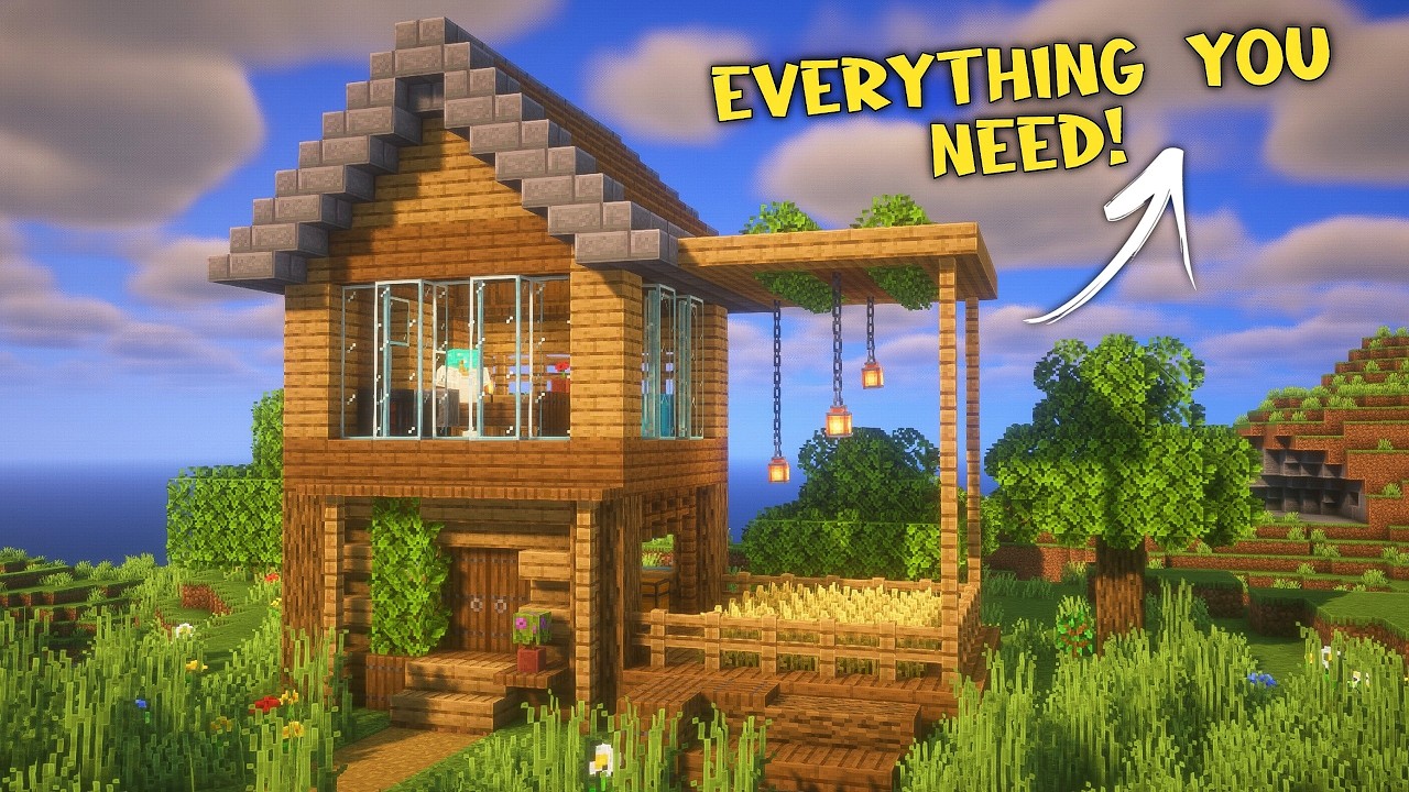 Minecraft: How to Build a Starter Survival Base | Tutorial 🏡 (2)