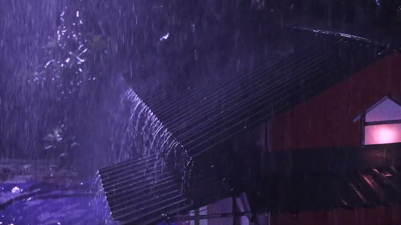No Ads Rain Sounds for Sleeping - Deep Sleep with Heavy Rain & Thunder on Metal Roof at Night