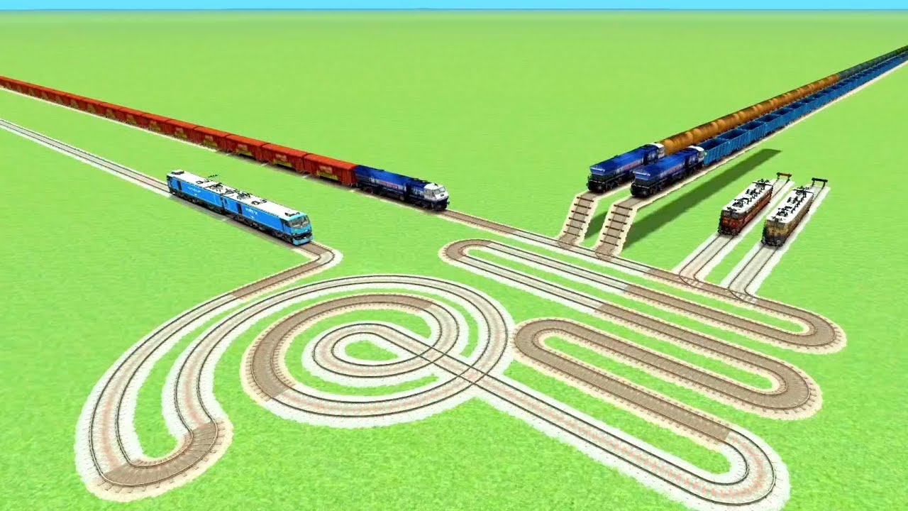 TRAIN CROSSIN💖 CIRCLES SNAKETRACK RISKY UTRUN 🐍SHARP CURVE RAILRAOD RAILWORK BEANG DRIVE 