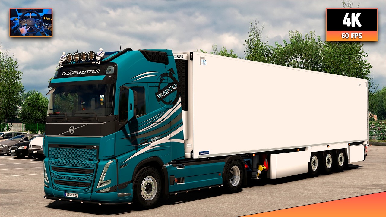 Volvo FH5 540 open pipe | Limoges - Paris | ETS2 1.58 4K Gameplay + Wheel Cam