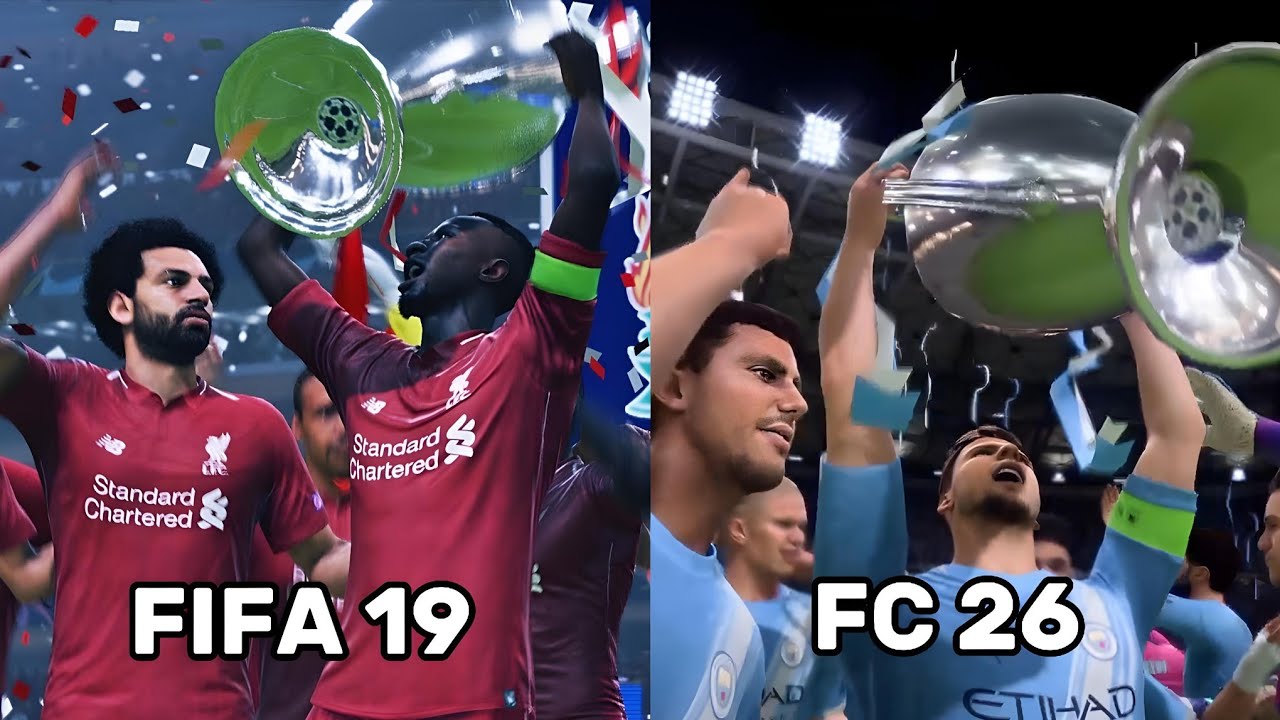 FIFA 19 и EA Sports FC 26 Evolution — сравнение трофеев финала ЛЧ