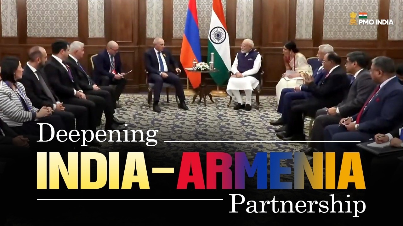 PM Modi holds a meeting with Armenian Prime Minister Nikol Pashinyan